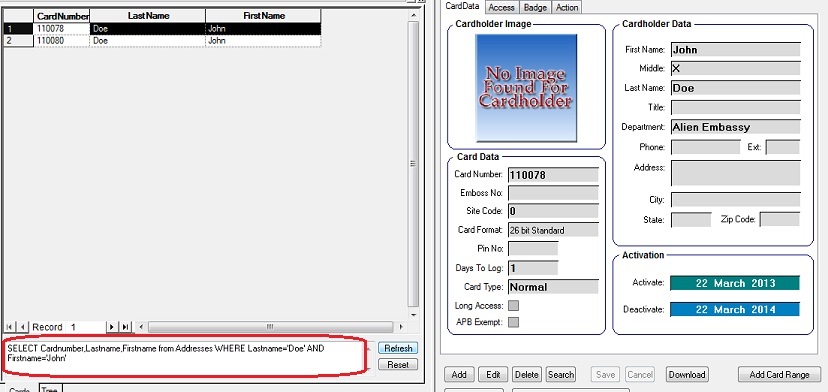 SELECT by Firstname and Lastname